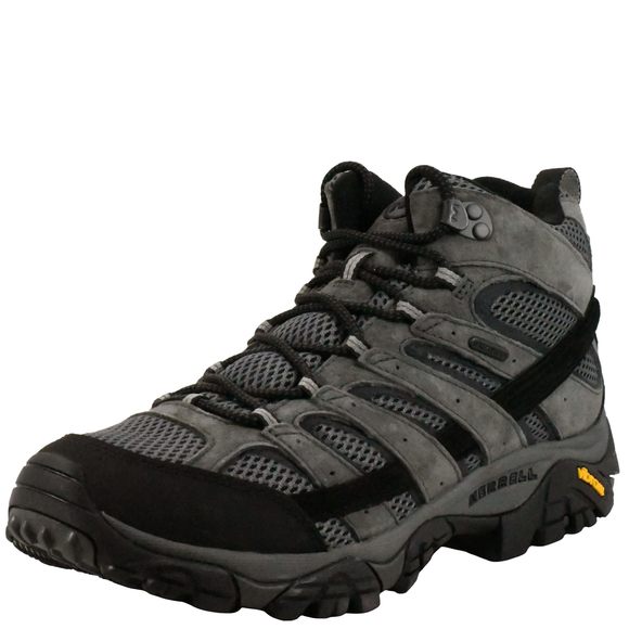 MERRELL MEN'S MOAB 2 MID WATERPROOF HIKING BOOT GRANITE 12 2E US